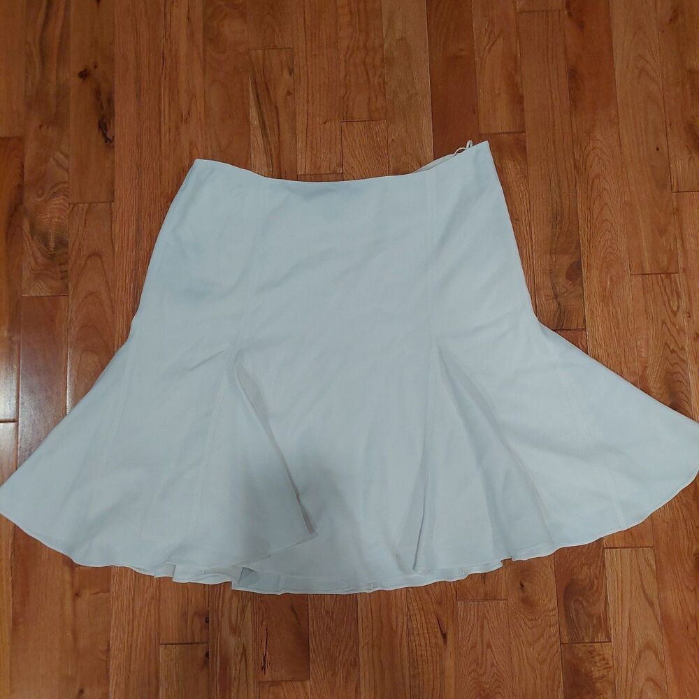 Ralph Lauren Black Label White Viscose/Acetate Silk Lining A-Line Skirt Sz 6